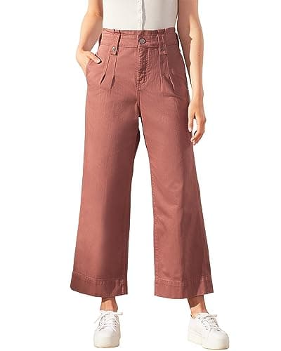 Image of UpWest Women's Pleated Wide-Leg Trouser, Autumn Blush, 2
