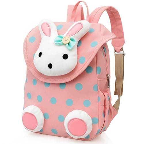 Image of Xinyanmy Cute Rabbit Kids Backpack Baby Girls Book Bag Little School Bag Kindergarten Best Gift for 1-3 Years Old