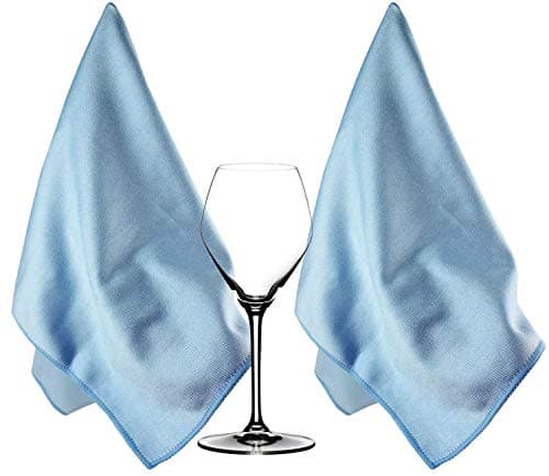 Image of HIDMD Extra Large Microfiber Glass Polishing Cloths Microfiber Glass Cleaning Cloth Streak Free Lint Free Bar Towel 40 X 60cm 2 Pack Blue