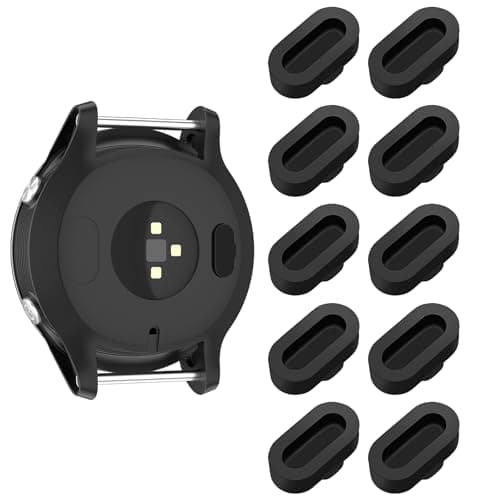 Image of 10 Pack Dust Plug Compatible with Garmin Fenix 8/E/7/7S/7X/6/6S/6X/5/5S/5X/Vivoactive 6/5/3/4/Forerunner 45/55/245/745/945/Venu 2/Instinct/3, Silicone Charger Port Protector Anti Dust Caps