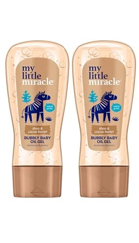 Image of My Little Miracle Bubbly Baby Oil Gel Shea & Cocoa Butter Ideal For Baby Massage, Moisturises & Protects From Dryness 200ml 2-Pack