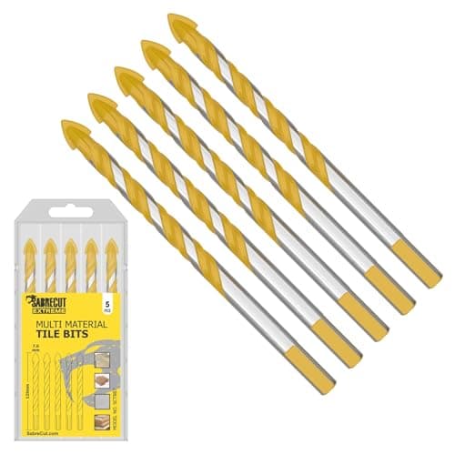 Image of 5 x SabreCut SCTBB7 7mm x 125mm Multi-Material Tile Drill Bits Set for Ceramic Porcelain Granite Marble with Durable Storage Box