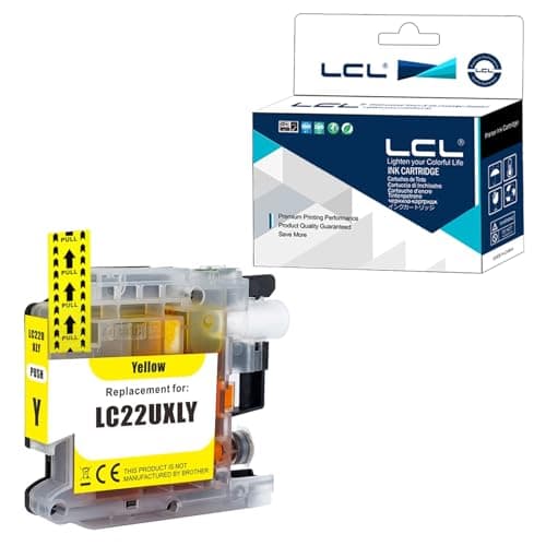 Image of LCL LC22U High Yield Ink Cartridge Replacement for Brother LC22U LC22UY XL Replacement for DCP-J785DW MFC-J985DW (1 Yellow)