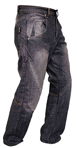 Image of newfacelook Mens Denim Motorcycle Motorbike Armour Jeans Trousers with Aramid Protection Lining I112 New Black W34-L30