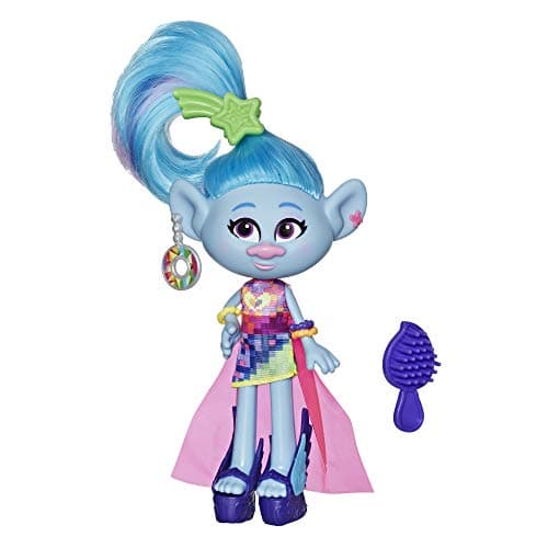 Image of DreamWorks Trolls Glam Chenille Fashion Doll with Dress, Shoes, and More, Inspired by Trolls World Tour, Toy for Girl 4 Years and Up