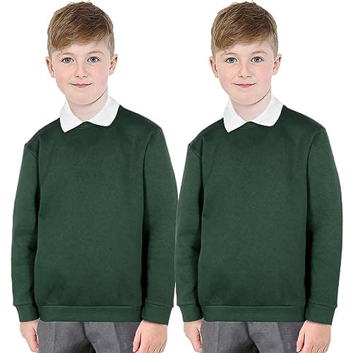 Image of A2Z 4 Kids Girls Boys Unisex Club Scouts School Uniform - UF Jumper Green 2 Pack 7-8
