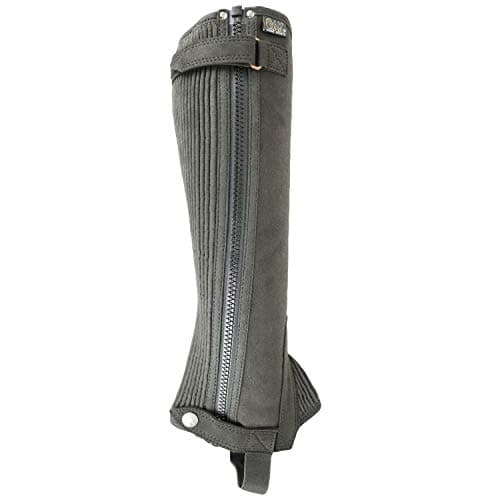 Image of AK Washable Micro Suede Leather Horse Riding Half Chaps (Black, 10)