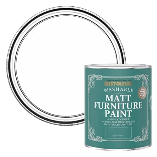 Image of Rust-Oleum White Furniture & Skirting Board Paint in Matt Finish - Cotton (WHITE) 750ml
