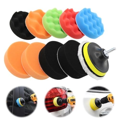Image of 12-Piece Polishing Kit, 6 Inch /150mm Car Polishing Pads for Drill, Wax Buffing Pads, Car Foam Polishing Pads for Drill Buffer Polisher Attachment