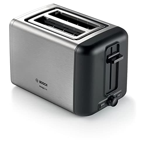 Image of Bosch DesignLine TAT3P420GB 2 Slot Stainless Steel Toaster with variable controls - Silver & Black