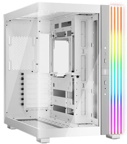 Image of be quiet! Light Base 600 DX White PC Case, Stunning Panoramic View, Show Case, Dual Chamber Design, Solid ARGB LED Strip, Inverted and Horizontal Usable, Backside Connector Design