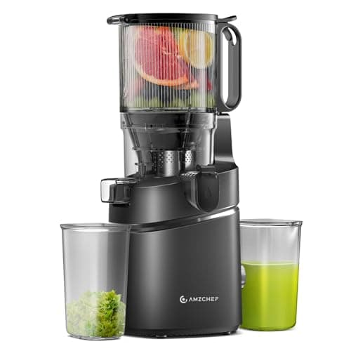Image of AMZCHEF Automatic Cold Press Juicer Machines 250W Liberate Your Hands -145MM Opening and 2L Capacity Slow Juicers for Whole Fruit and Vegetable, with Triple Filter, Safety Lock, Classic Black