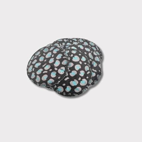 Image of CHEEKY WIPES Reusable Makeup Remover Pads, Bamboo, 11cm Diameter, Plush and Bamboo Sides, Machine Washable, Set of 10 (Leopard Black/Teal, 10 Pack)