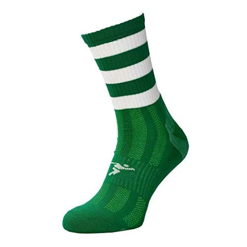 Image of Precision Sports Socks Mid Pro Hooped Green/White 7-11