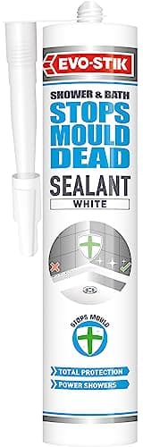 Image of EVO-STIK Stops Mould Dead Silicone Sealant White - 280ml - Stops Mould Growth and Fungi - Suitable For Bathrooms & Kitchens