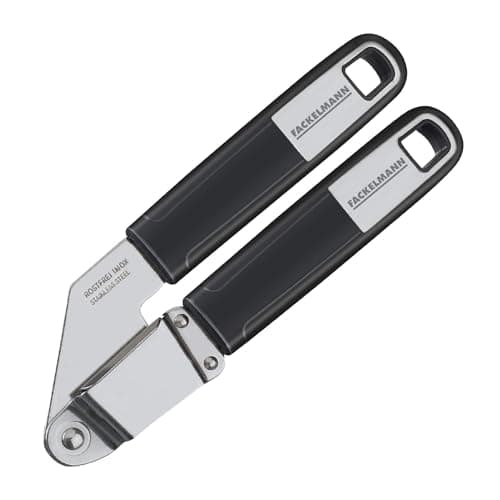 Image of Fackelmann SENSE Garlic Press, Zinc Plated Function Head, Soft-Grip Non-Slip Soft Touch Handle, 3.5x7.9x22cm, Silver & Black