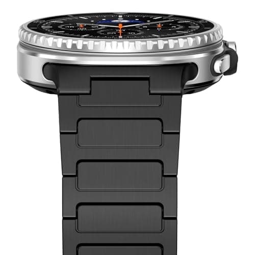 Image of NewWays Grade 2 Titanium Link Bracelet for Samsung Galaxy Watch8/ 8 Classic Band for Men, Black
