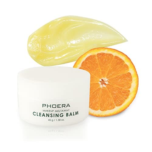 Image of PHOERA Makeup Remover Cleansing Balm with Sweet Orange Essential Oil – Hydrating, Nourishing, Deep Cleansing & Gentle on Skin for All Skin Types – 45G