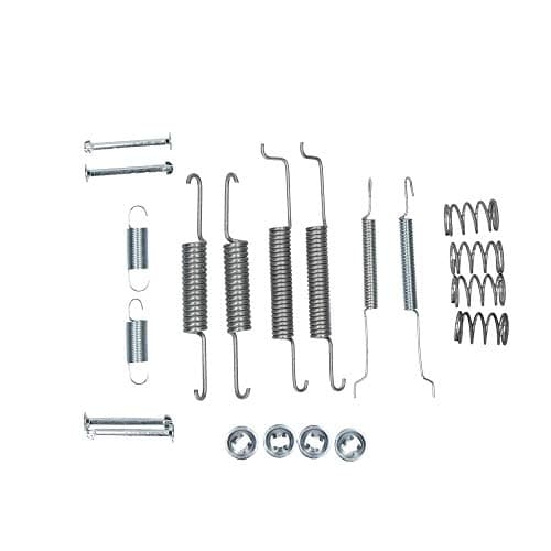 Image of HELLA 8DZ 355 200-681 Accessory Kit, brake shoes - X0124 - Brake System: Bosch - for e.g. CITROEN / OPEL / PEUGEOT / SUBARU