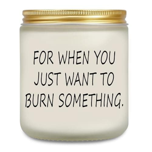Image of Sympathy Gifts for Women, Funny Handmade Relaxing Candle, Lavender Soy Wax Scented Candle, Relaxation Gifts for Women, Men, Friend, Coworker, Bestie, 3.5oz