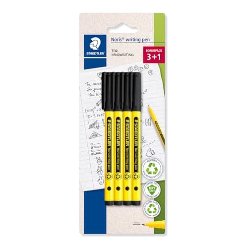 Image of STAEDTLER Noris - Handwriting Pen - Black - Pack of 4, 307-9 BK4
