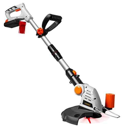 Image of VonHaus Grass Trimmer Cordless – Long Reach Telescopic Extendable Lawn Edger for Flower Beds & Garden Turf – 20V Battery, Charger, 12x Blades, Rotating/Swivel Head, Flower Guard, Auxiliary Handle
