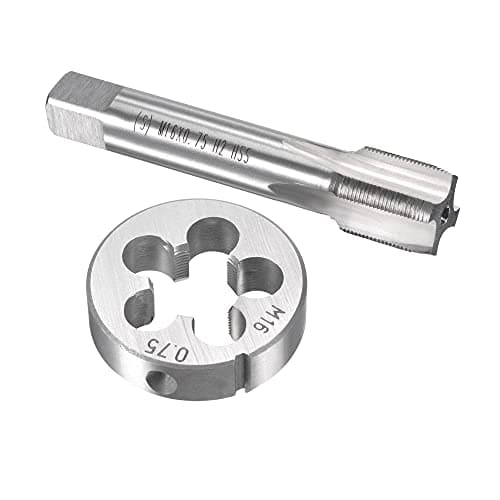 Image of sourcing map M16 x 0.75mm Metric Tap and Die Set, Machine Thread Screw Tap with Round Threading Die, Tap & Die Kit for Nut Screw Bolt Thread Repair