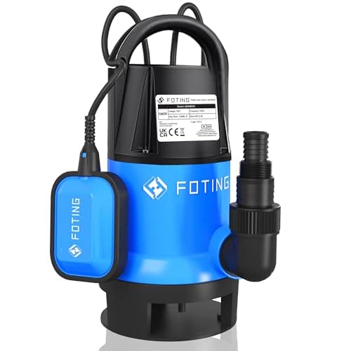 Image of FOTING 900W Submersible Water Pump for Dirty/Clean Water, 14000 L/H Electric Sump Pump with Float Switch, Portable Water Pump to Empty Pool, Drainage Pump for Garden Pond, Pools, Hot Tub, Ditches