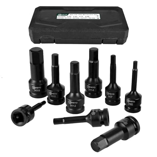 Image of 1/2 Inch Impact Hex Bit Socket Set,Impact Hex Bit Socket Set, 9 Piece 1/2" Drive Impact Allen Bit Socket Set
