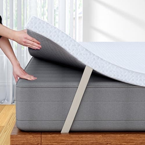Image of FRIDEKO Memory Foam Mattress Topper Small Double Bed - 7 cm Thick Double - Layer Topper - Medium Firm for Back Pain Relief Pressure Relief - Hypoallergenic Washable & Removable Cover Size: 120x190cm