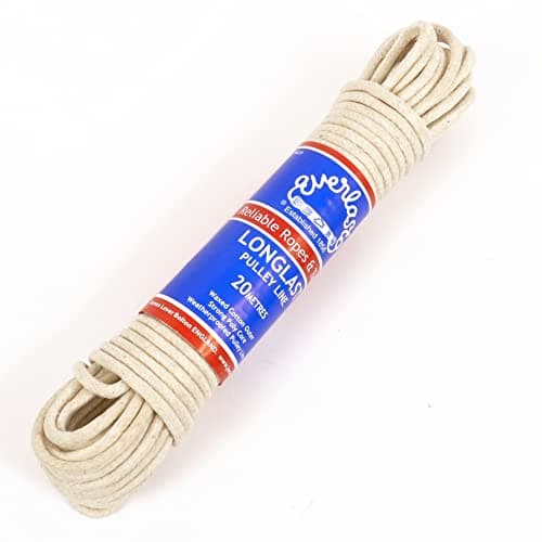 Image of EVERLASTO 'Longlast' Waxed Weatherproof Cotton Clothesline Pulley Line 6mm x 30M (Packaging may vary)