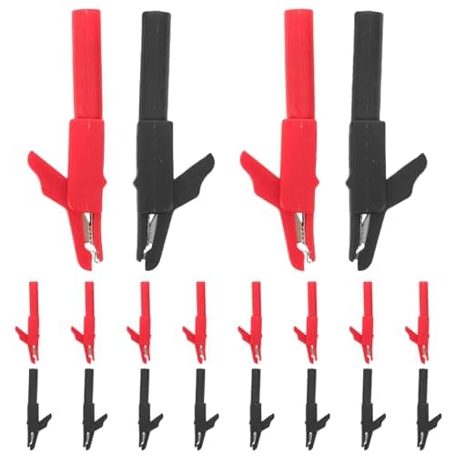 Image of SOESFOUFU 20PCS Alligator Clips with 4mm Banana Jack - Full Insulation Heavy Duty Crocodile Clamps for Multimeter Test Leads Safe Voltage Measurement
