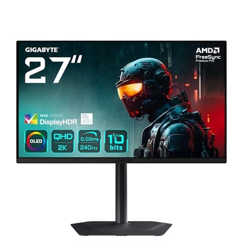 Image of Gigabyte MO27Q2 27" OLED QHD Gaming Monitor - 2560 x 1440, 240Hz, 0.03ms, 250 cd/m², Display HDR True Black 400, HDMI 2.1, DisplayPort 1.4
