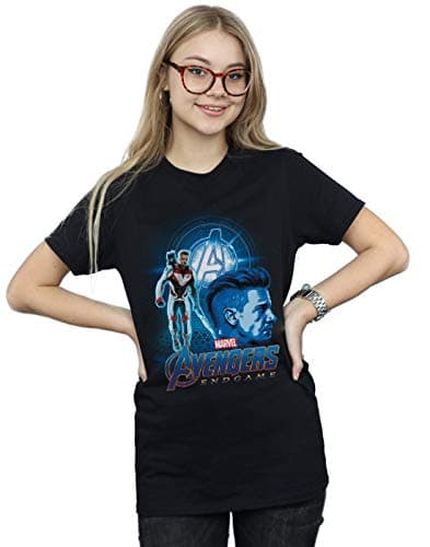 Image of Marvel Women's Avengers Endgame Hawkeye Team Suit Boyfriend Fit T-Shirt Black X-Large