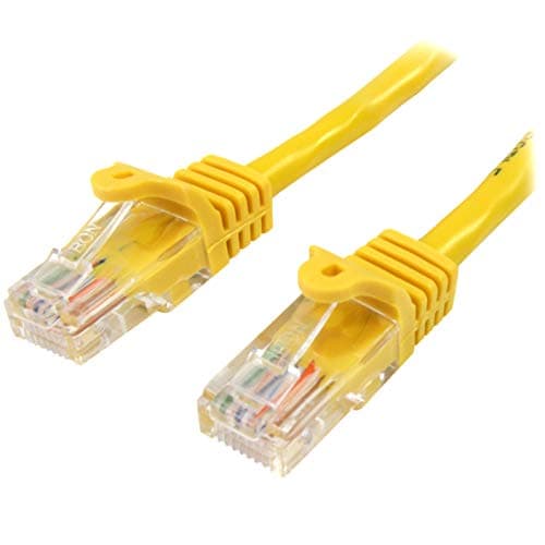 Image of StarTech.com 0.5m Yellow Cat5e Patch Cable with Snagless RJ45 Connectors - Short Ethernet Cable - 0.5 m Cat 5e UTP Cable (45PAT50CMYL)