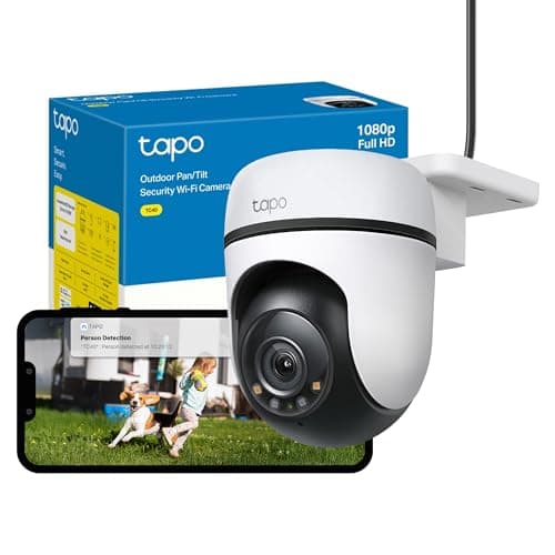 Image of Tapo TC40 Pan/Tilt Smart Security Outdoor Camera, Full HD, 360° Smart Person Detection Motion Tracking, Color Night Vision, WiFi Camera No Monthly Fee, Two-Way Talk, IP65, Works with Alexa & Google