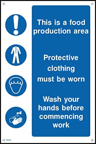 Image of This is a Food Production Area Sign - 200mm x 300mm - 1.2mm Rigid Plastic Drilled Sign (FP23)