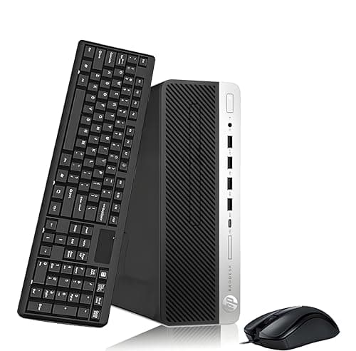 Image of HP ProDesk 600 G3 SFF Desktop Computer PC, Intel Core i5-7500, 8GB RAM, 256GB SSD, WiFi, Bluetooth, US QWERTY Keyboard, Windows 11 Pro (Renewed)