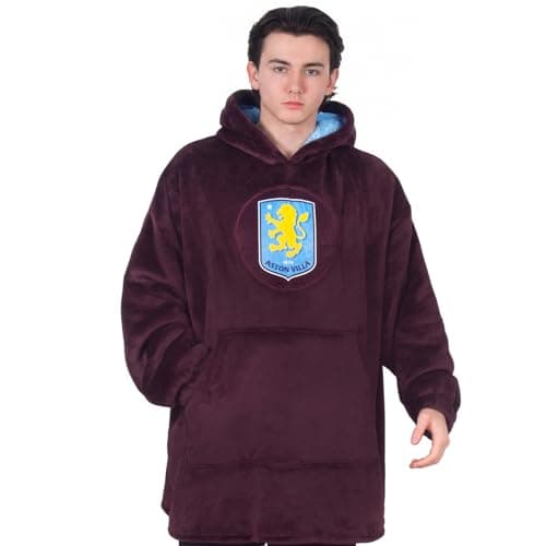 Image of Aston Villa Adults Oversized Hoodie Blanket - Official Football Gift, Claret, Size S-L
