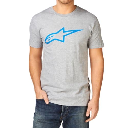 Image of Alpinestars Men's Ageless Classic Regular Fit Short Sleeve Casual Shirt, Grey (Heather Gray/Blue), Medium
