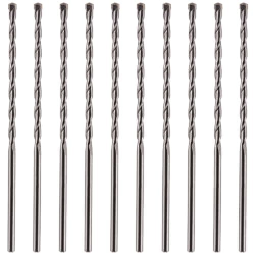 Image of 10 Pack Of 6.5mm x 150mm Long TCT Masonry Drill Bits – For Concrete, Brick, Stone, Porcelain Ceramic Tiles Plastic Wood – Masonry Drill Bits Set For Standard Rotary Drills & Hammer Drills (NOT SDS)