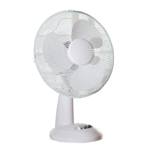 Image of Daewoo 12 Inch Oscillating Desk Fan, 3 Speed Settings, Adjustable Tilt, Quiet Operation, Portable Cooling Fan for Home, Office, Bedroom – White