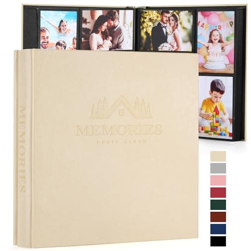 Image of DazSpirit Photo Album 6x4 600 Pockets, Extra Large Capacity Faux Leather Cover with Exquisite Embossed Pattern, Classic Slip in Pages Memory Book for Wedding Anniversary Baby Family, Easy Organization