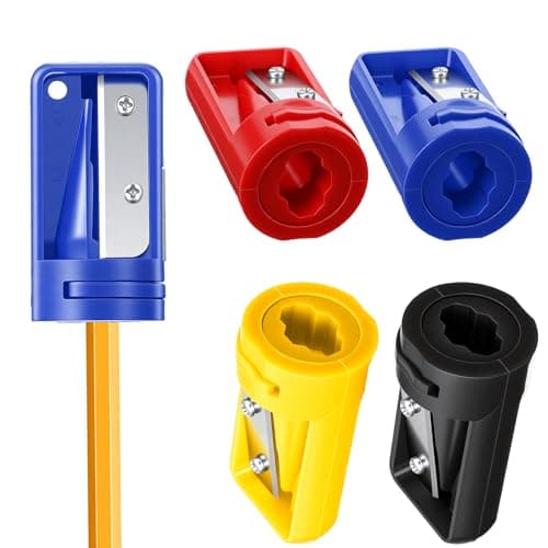 Image of Dplolng 4 Pack Carpenter Pencil Sharpener,Flat Pencil Sharpener Construction Pencils Sharpeners Manual Portable Woodworking Pencils Sharpeners Shaver Narrow Sharpening Tool for Woodworking Tool