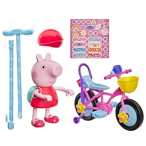 Image of Peppa Pig Ready, Pedal, Go Peppa Interactive Figure and Bicycle Playset | 75+ Sounds, Reactions, Song | Preschool Toys for Girls and Boys Ages 3+