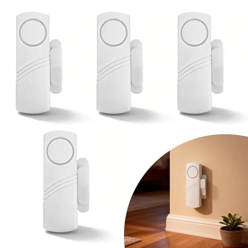 Image of Door Window Security Alarm Sensor, Wireless Window Alarms for Security, 120-Decibel High-Pitched Alarm, Door Alarms When Opened, Use in Homes, Flats, Dormitories, Offices and Retail Premises