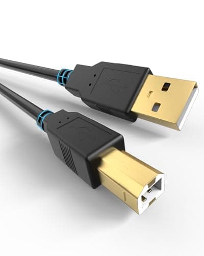 Image of Bicmice Usb-A to Usb-B 2.0 Printer Cable 480 Mbps High-Speed for Hp Canon Brother Samsung Dell Epson Lexmark Xerox and More External Hard Drive,Scanner Cord Gold-Plated 10Ft/3M