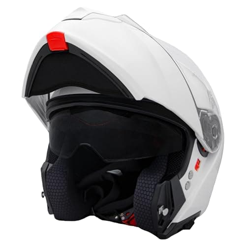 Image of Zorax White L (59-60cm) ZOR-838 Double Visor Modular Flip up Front Motorcycle Motorbike Helmet ECE 2206 Approved