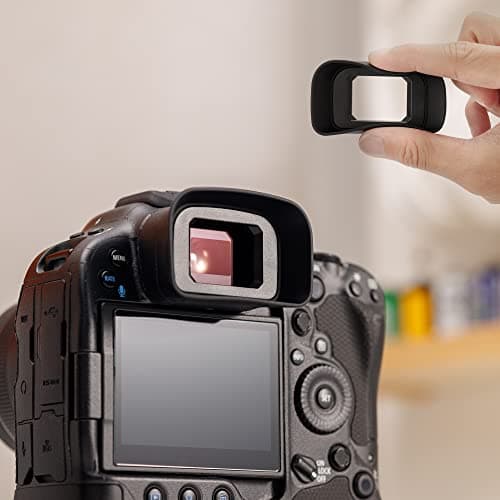 Image of KIWIFOTOS ER-h Soft Viewfinder Eyecup Eyepiece for Canon EOS R3 Camera, Replaces Canon ER-h ER-hE Eye Cup, R3 Viewfinder Protector Accessory