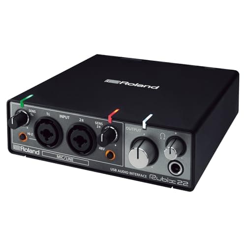 Image of Roland Rubix22 2-In/2-Out USB Audio Interface | High-Resolution Audio | Record with Mics, Guitars, Keys & More | Compact & Durable Build | Compatible with Mac, PC & iPad | Expanded I/O Features